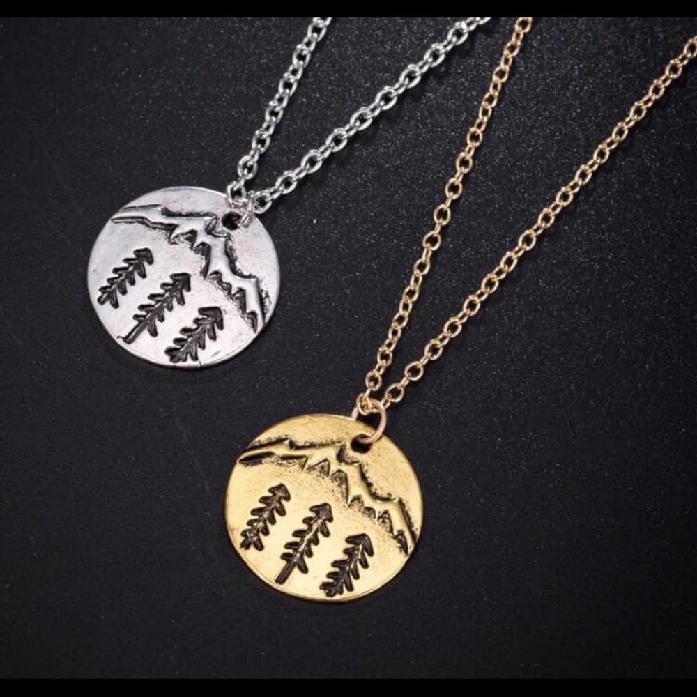 Tree Mountain Pendant Necklace